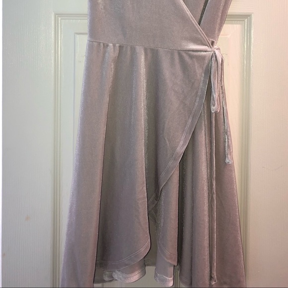 Silver Velvet Forever 21 Wrap Dress - Picture 2 of 4